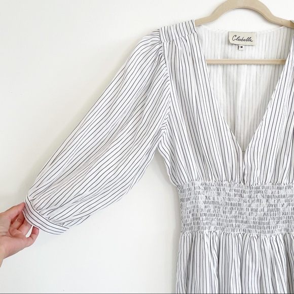 CLEOBELLA Sadie Striped Mini Dress in Ivory Medium - Picture 7 of 15